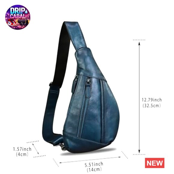 Genuine Leather Crossbody Sling Backpack for Travel Hiking main image 7